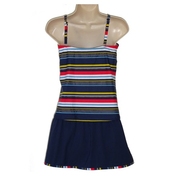 Captiva blue striped underwire tankini set - Picture 3 of 5